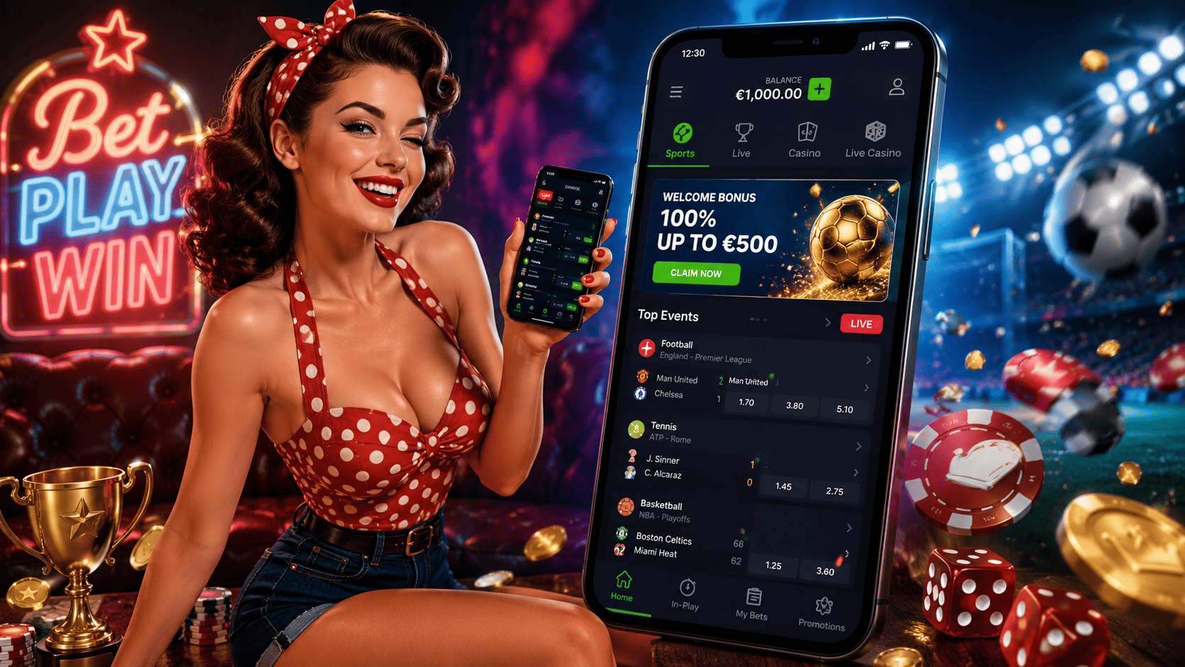 Pin-Up mobile betting interface for Nigerian football and live odds